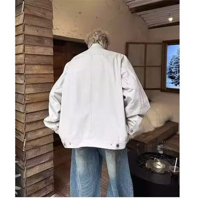 哈灵顿工装立领夹克男春秋季美式复古宽松休闲百搭水洗机车服外套,男装夹克,星座506A
