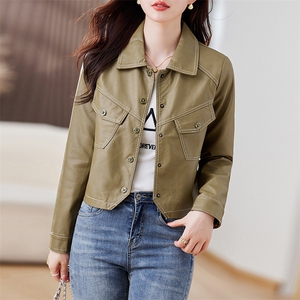 皮衣外套女2023年秋冬新款水洗皮机车服显瘦pu皮夹克韩版短外套潮图片