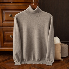 2024秋季新款半高领长袖纯色休闲套头衫，男装羊绒套衫，米亚康羊绒