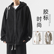 美式高街百搭休闲连帽卫衣重磅条绒卫衣TK881特批78，男装卫衣，星座718