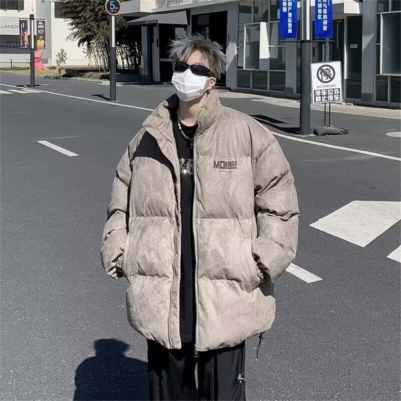冬季潮牌大码加厚棉服外套保暖美式麂皮绒棉衣男生面包服棉袄W161,男装棉衣,星座506