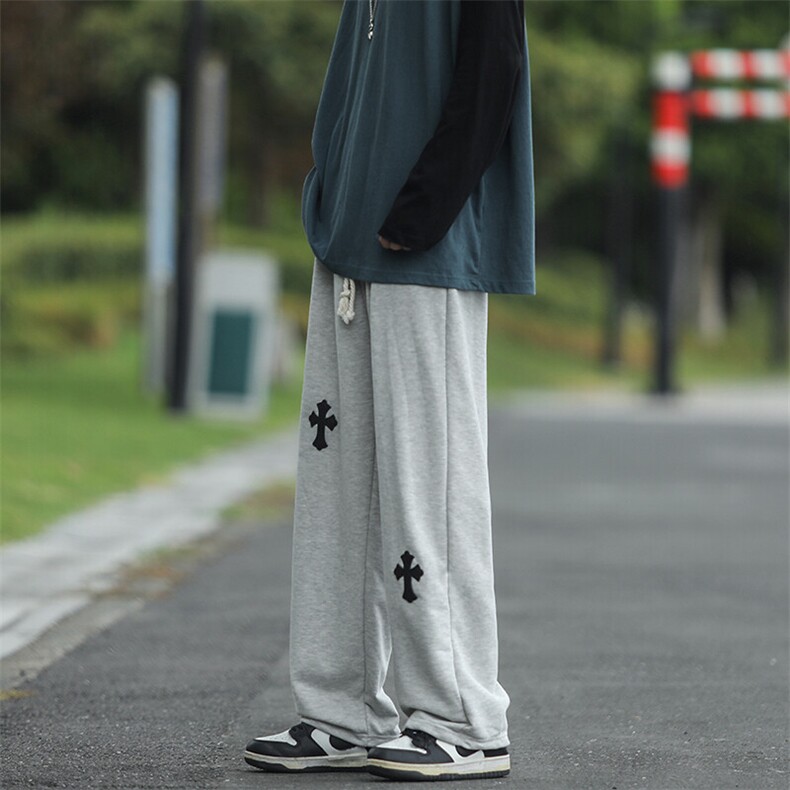 卫裤男潮牌高街美式阔腿青少年直筒宽松大码休闲裤子KK069-P40,男装休闲裤,星座911-3
