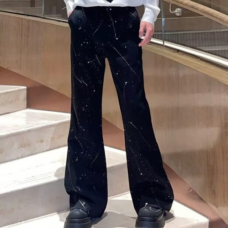 简约轻奢高级感满天星西服套装男士小众设计休闲西裤西装两件套,男装西服套装,星座601-1