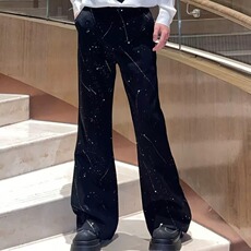 简约轻奢高级感满天星西服套装男士小众设计休闲西裤西装两件套，男装西服套装，星座601-1