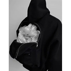 1506-1/WF091/P60潮牌立体背包重磅连帽开衫卫衣男设计感拉链外套，女装短外套，星座1506-1