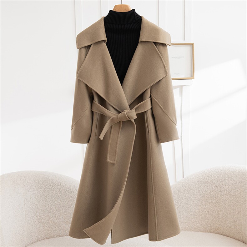 2025年秋季长袖常规舒适时尚百搭通勤大衣，女装毛呢外套，怡欣双面呢工厂店