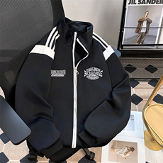 BAOER美式复古棒球服外套男女春秋学院风垫肩vintage情侣正肩夹克，男装夹克，星座1013