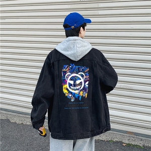 jk669-p80-限价108 现货连帽可脱卸港风大码牛仔ins外套cityboy图片