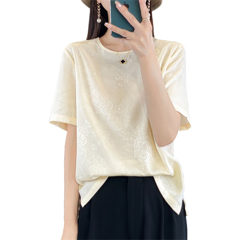 内搭洋气外穿小衫显瘦百搭短款打底上衣2024年夏季,女装衬衫,绒宛羊绒