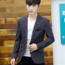 韩版修身格子西服男外套小西装上衣男士秋季英伦休闲单西，男装西服，星座509