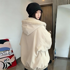 现货高品质美式高街冬季重磅座山雕大毛毛领pu皮棉衣男女加厚外套，男装皮衣，电商A486-1