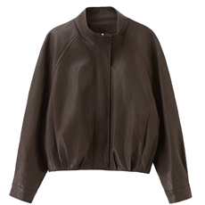 皮衣外套女春秋季2026新款小个子港风复古高级感皮夹克，女装皮衣，秀美人生