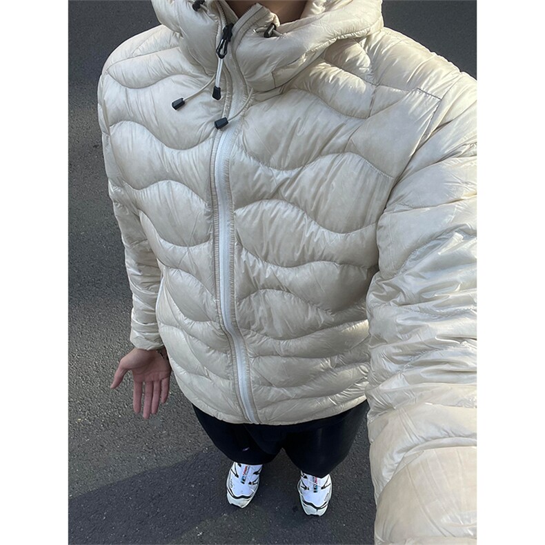 高品PP土司服轻量防风防水90白鸭绒波浪连帽羽绒服男女A1148-P175,男装羽绒服,星座1505