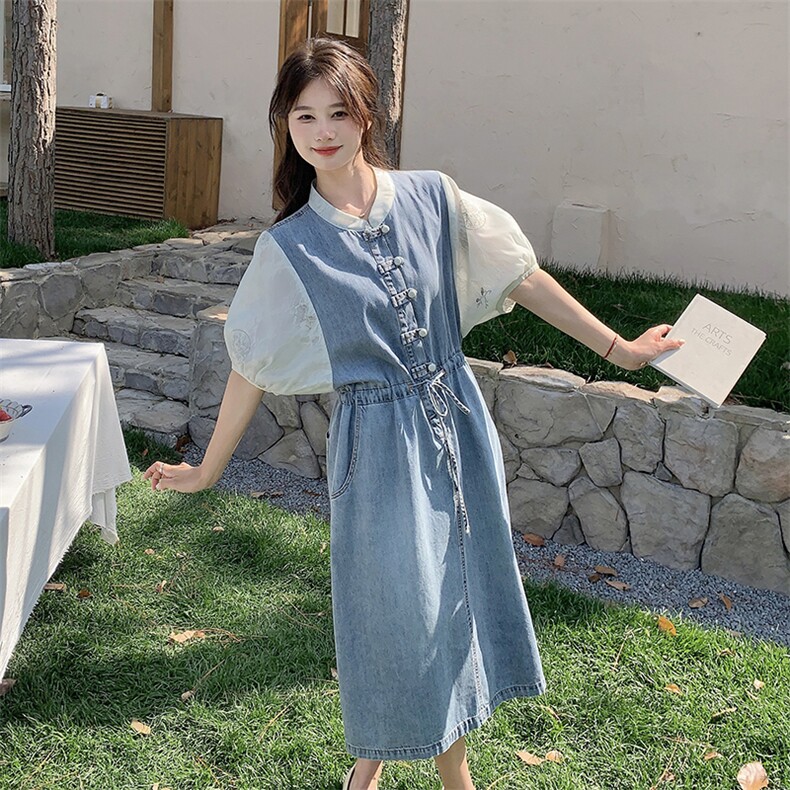 夏季牛仔连衣裙中长款女,女装连衣裙,浙宝069