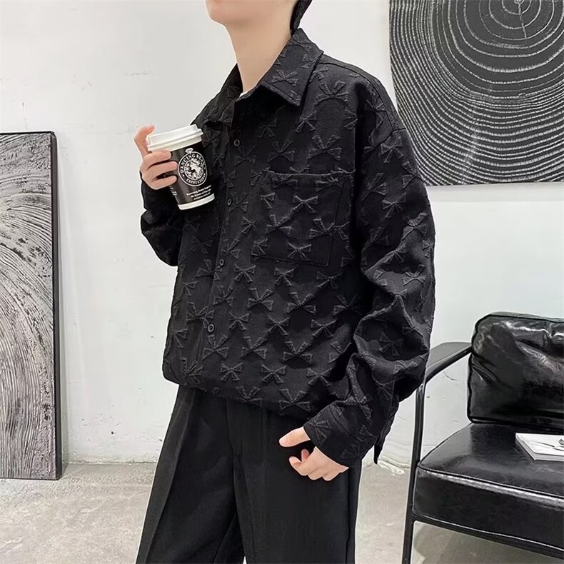 长袖衬衫男港风日系韩版潮流帅气衬衣CK151P38图片