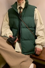 冬季羽绒马甲光板纯色休闲加厚保暖男女同款B7604-P100【特价】，男装棉衣，电商A007