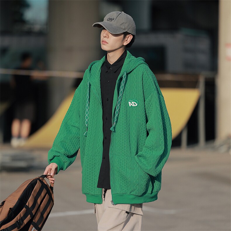 citboy酒店秋冬大麻花开衫连帽高品质卫衣夹克外套WK221-P60控88,男装夹克,电商B370