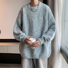 马海毛加厚针织衫男女韩版潮流宽松百搭帅2024秋冬毛衣MZ474-P75，男装针织衫/毛衣，星座412-3