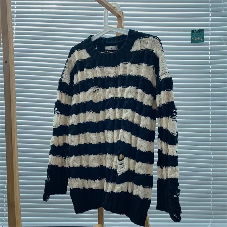 美式街头设计感圆领毛衣男慵懒风休闲针织衫Y528P45,男装针织衫/毛衣,星座1116-2