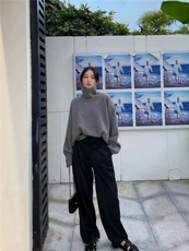慵懒风打底针织衫毛衣女秋冬季新款百搭高领宽松套头气质上衣，女装针织衫/毛衣，半城羊绒