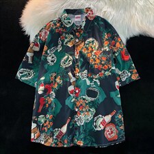 夏季短袖衬衫夏威夷宽松休闲品质复古衬衫四面弹布料CT121P35,男装衬衫,星座1116-2