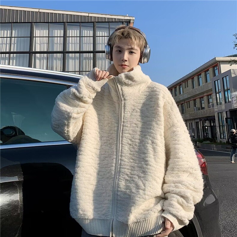 秋冬设计师百搭时尚潮流宽松痞帅ing开衫立领男毛衣外套MZ706-P64，男装针织衫/毛衣，星座412-2