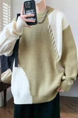 84765-P62秋冬新款休闲毛衣男长袖针织衫港风潮牌外套宽松打底衫，男装T恤，电商D310B
