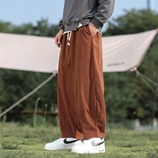 日系复古灯芯绒休闲裤男秋冬季宽松风直筒阔腿长裤子WK20-P45，男装休闲裤，星座219