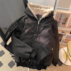 现货高品质美式高街冬季重磅硬挺短款座山雕毛领棉衣男女加厚外套，男装棉衣，电商A486