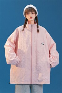 2026秋季新款潮百搭爱心小标宽松夹克情侣外套 G630 P75控98--图片