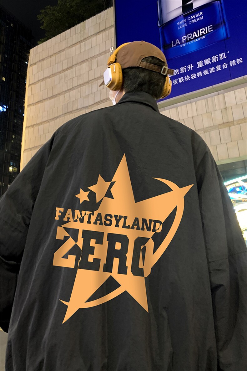 港风23秋季时尚百搭宽松字母印花潮流夹克外套F6322特批60控88,男装夹克,电商A268A