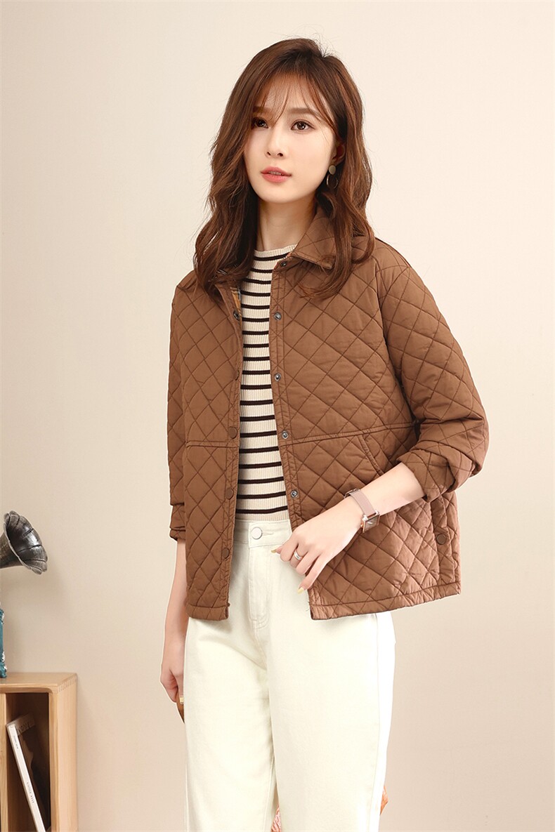 2022冬装新款菱形棉衣,女装棉衣/棉服,小林双子