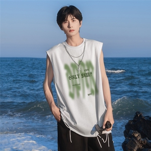 港风 24夏款字母印花坎肩链条圆领背心 DT65802  P35控58图片