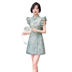 甜酷新中式女2025年夏季新款气质千金国风短裤温婉裙子图片
