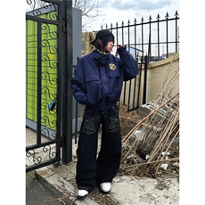 美式豹纹红色工装棉服男女冬季加厚座山雕外套棉衣本命年毛领棉袄，男装棉衣，星座1210-1