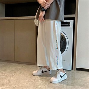 冰丝裤子男韩版九分裤港风宽松休闲束脚裤夏季运动裤潮G1844-p30,男装休闲裤,星座1008