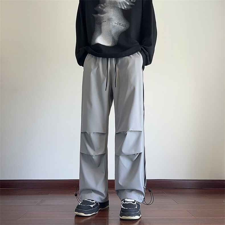 秋季现货宽松纯色直筒垂感条纹休闲裤男DSA157B-K9852-P45,男装休闲裤,电商A157B