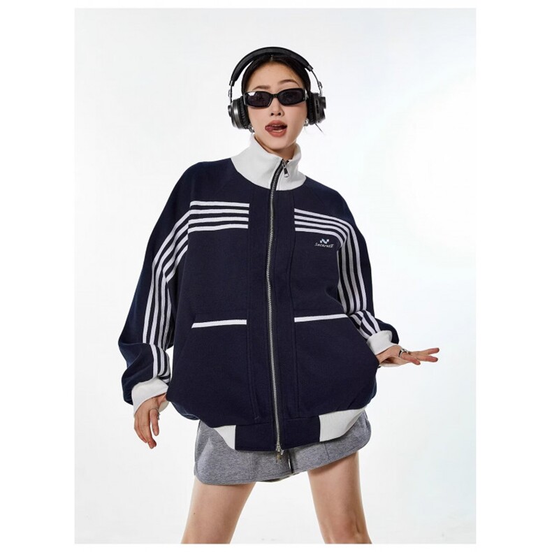 1506-1/JW1161/P45美式三条杠棒球服男秋季重磅潮牌条纹运动夹克,男装夹克,星座1506-1