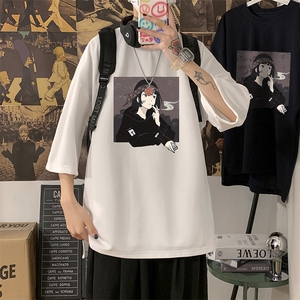 Q11122-P30春夏季七分袖t恤男大码五分袖男短袖中袖