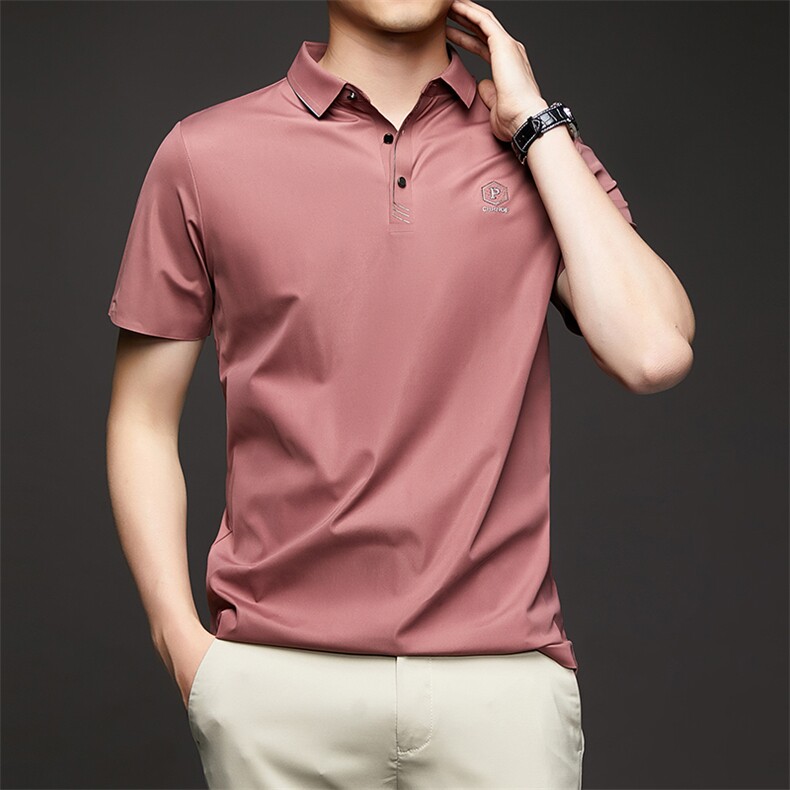 无痕polo衫中年商务休闲男装夏季新款男士短袖T恤半袖翻领上衣服图片