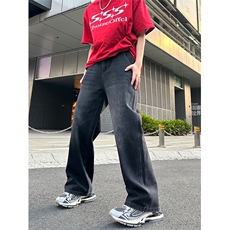 美式高街vibe风直筒长裤欧美痞帅男hiphop复古水洗牛仔裤，男装牛仔裤，星座301D-4(原星座1004-4）