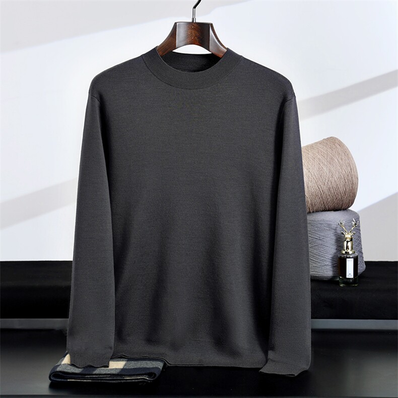 时尚百搭男士四平加厚半高羊毛衫，男装羊毛衫，星纬羊绒
