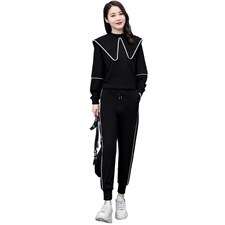 运动套装女春2022新款流行宽松显瘦时尚炸街气质卫衣休闲两件套，女装套装/套裙，曼娅璐