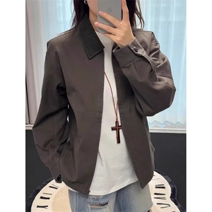 特律工装夹克男秋季美式复古翻领棒球服巴恩风外套 JHt19图片