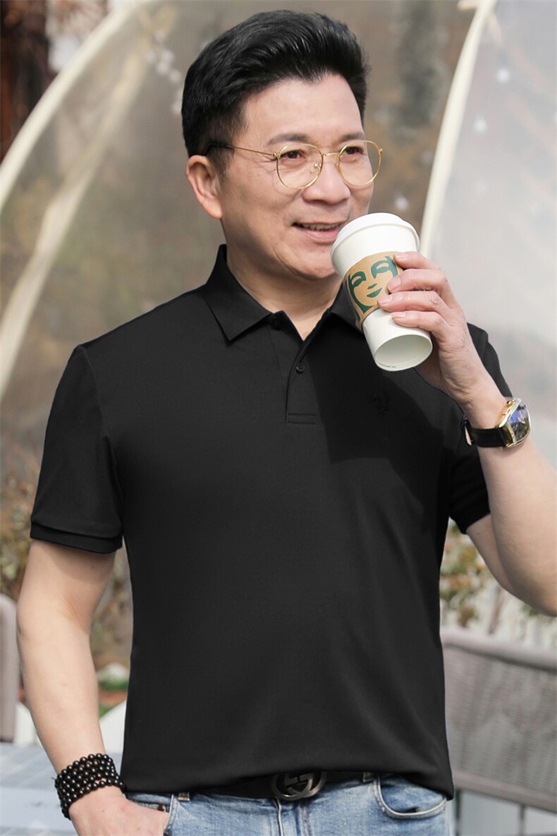 夏季翻领polo衫男短袖休闲宽松商务纯色半袖休闲百搭短袖t恤男士,男装T恤,电商B212（原钱塘6029）