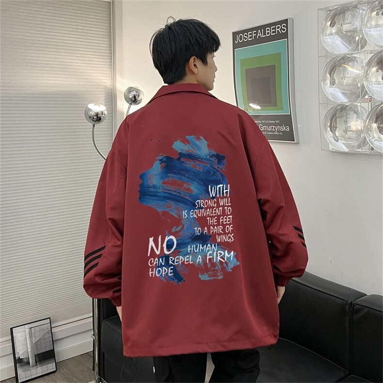 电商DSA028-JKHP1049P60100聚酯新款港风条纹工装夹克男控88,男装夹克,电商A028