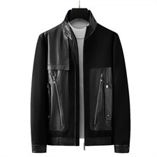 D16MJ29112海宁皮衣男牛皮夹克外套韩版修身商务男装P610，男装皮衣，电商B360