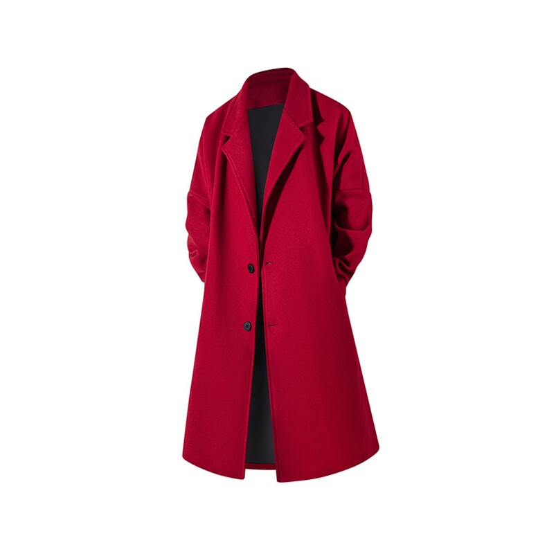 秋冬日系重磅毛呢大衣男潮风衣宽松中长外套MN9568/P100加棉P110，男装风衣，电商B316