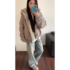 现货高品质美式高街冬季重磅硬挺短款座山雕毛领棉衣男女加厚外套，男装棉衣，电商A486