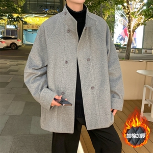加棉加厚毛呢大衣短款风衣外套504-F23-P85控128(加棉P95控138)图片